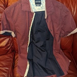 Men's Denim & Flower button down large